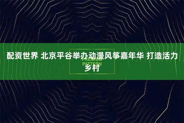 配资世界 北京平谷举办动漫风筝嘉年华 打造活力乡村